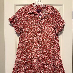 WOmens jcrew white red flower dress STYLE BY925 size S